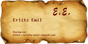 Erlitz Emil névjegykártya