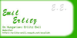 emil erlitz business card